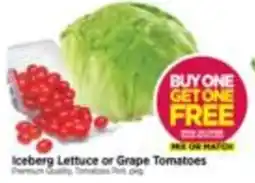 Tops Iceberg Lettuce or Grape Tomatoes offer