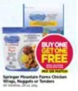 Tops Springer Mountain Farms Chicken Wings, Nuggets or Tenders offer