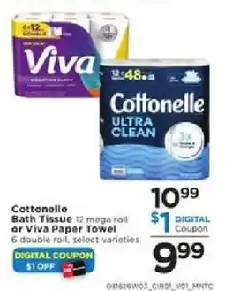 Cub Foods Cottonelle bath tissue or Viva paper towel offer