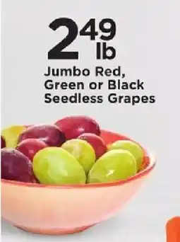 Cub Foods Jumbo Red, Green or Black Seedless Grapes offer