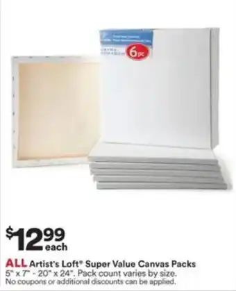 Artist's Loft Super Value Canvas Packs