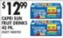 Pioneer Supermarkets Capri Sun fruit drinks offer