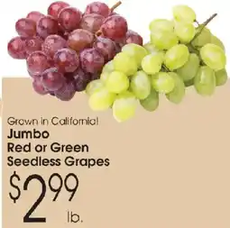 Family Fare Jumbo Red or Green Seedless Grapes offer