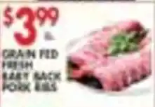 Pioneer Supermarkets Grain Fed Fresh East Back Pork Ribs offer