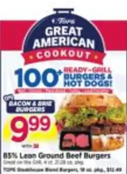 Tops Tops bacon & beef burgers offer