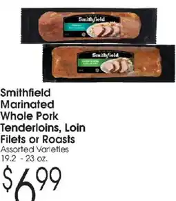 Family Fare Smithfield marinated whole pork tenderloins, loin filets or roasts offer