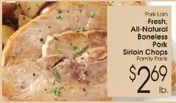 Family Fare Pork Loin Fresh All-Natural Boneless Pork Sirloin Chops Family Pack offer