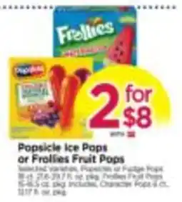 Tops Popsicle Ice Pops or Frollies Fruit Pops offer