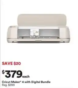 Michaels Cricut Maker 4 with Digital Bundle offer