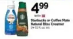 Tops Starbucks or Coffee Mate Natural Bliss Creamer offer