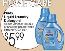 Family Fare Purex liquid laundry detergent or snuggle liquid fabric softener offer