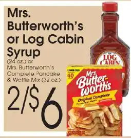 Family Fare Mrs. Butterworth's or Log Cabin Syrup offer