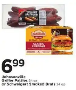 Cub Foods Johnsonville Griller Patties or Schweigert Smoked Brats offer