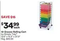 Michaels 10-Drawer Rolling Cart by Simply Tidy offer