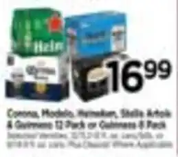 Corona, Modelo, Heineken, Stella Artois or Guinness