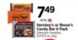 Tops Hershey's or Reese's Candy Bar 6 Pack offer