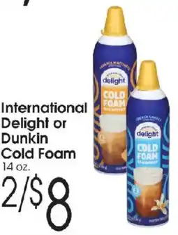 Family Fare International Delight or Dunkin Cold Foam offer