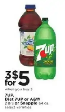 Cub Foods 7up, Diet 7up or Snapple offer