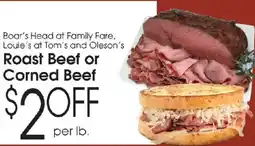 Family Fare Roast Beef or Corned Beef offer