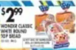 Pioneer Supermarkets Wonder Classic White Round Top Bread offer