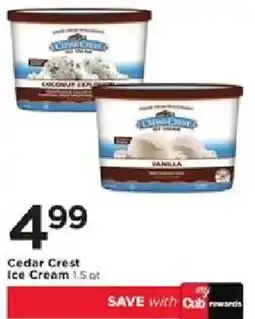 Cub Foods Cedar Crest Ice Cream offer