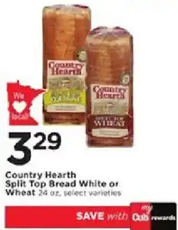Cub Foods Country Hearth Split Top Bread White or Wheat offer