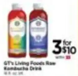 Tops GT's Living Foods Raw Kombucha Drink offer