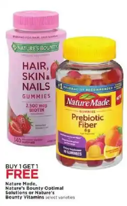 Cub Foods Nature Made, Nature's Bounty Optimal Solutions or Nature's Bounty Vitamins offer