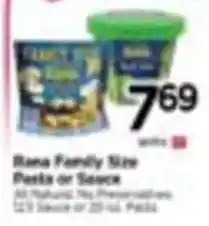 Tops Rana Family Size Pasta or Sauce offer