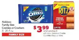 Family Fare Nabisco family size cookies or crackers offer