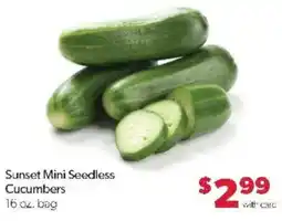 Family Fare Sunset mini seedless cucumbers offer