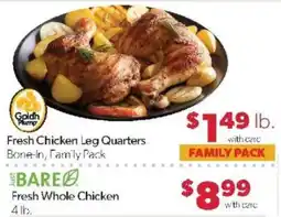 Family Fare Golden plum fresh chicken leg quarters offer