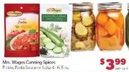 Family Fare Mrs. wages canning spices offer