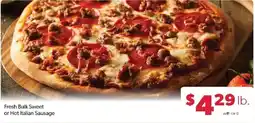 Family Fare Fresh Bulk Sweet or Hot Italian Sausage offer