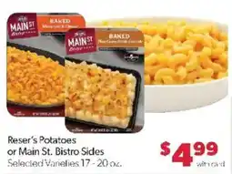 Family Fare Reser's Potatoes or Main St. Bistro Sides offer