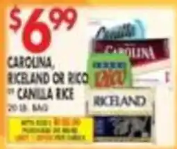 Met Foodmarkets Carolina, Riceland or Rico Canilla Rice offer
