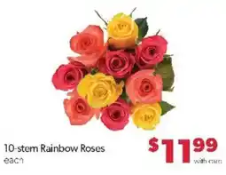 Family Fare 10-stem Rainbow Roses offer