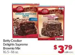 Family Fare Betty Crocker Delights Supreme Brownie Mix offer