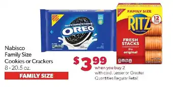 Nabisco family size cookies or crackers