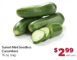 Family Fresh Market Sunset mini seedless cucumbers offer