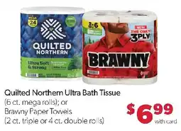 Family Fresh Market Quilted Northern Ultra Bath Tissue or Brawny Paper Towels offer