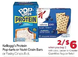 Family Fresh Market Kellogg's Protein Pop-tarts or Nutri Grain Bars or Pastry Crisps offer