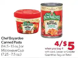 Family Fresh Market Chef Boyardee Canned Pasta or Microwave Cup offer