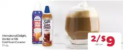 Family Fresh Market International Delight, Dunkin or Silk Cold Foam Creamer offer