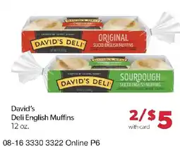 Family Fresh Market David's Deli English Muffins offer