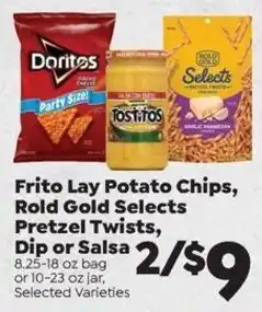 Sentry Frito Lay Potato Chips, Rold Gold Selects Pretzel Twists, Dip or Salsa offer