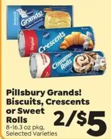 Sentry Pillsbury Grands! Biscuits, Crescents or Sweet Rolls offer