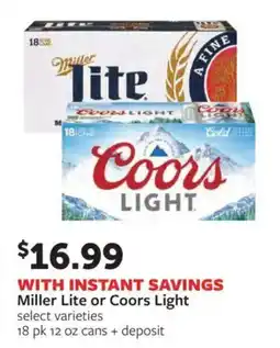 Fareway Miller Lite or Coors Light offer