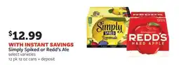 Fareway Simply Spiked or Redd's Ale offer
