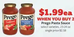 Fareway Prego pasta sauce offer